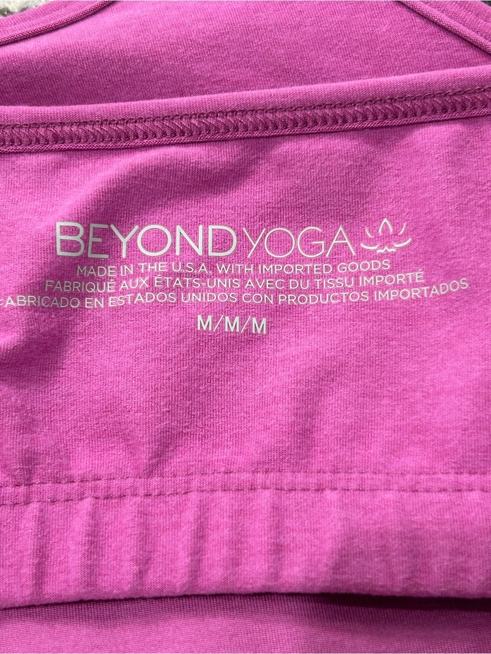 Beyond Yoga Spacedye Slim Racerback Cropped Tank Top Sz M in Pink Heather - Picture 7 of 11